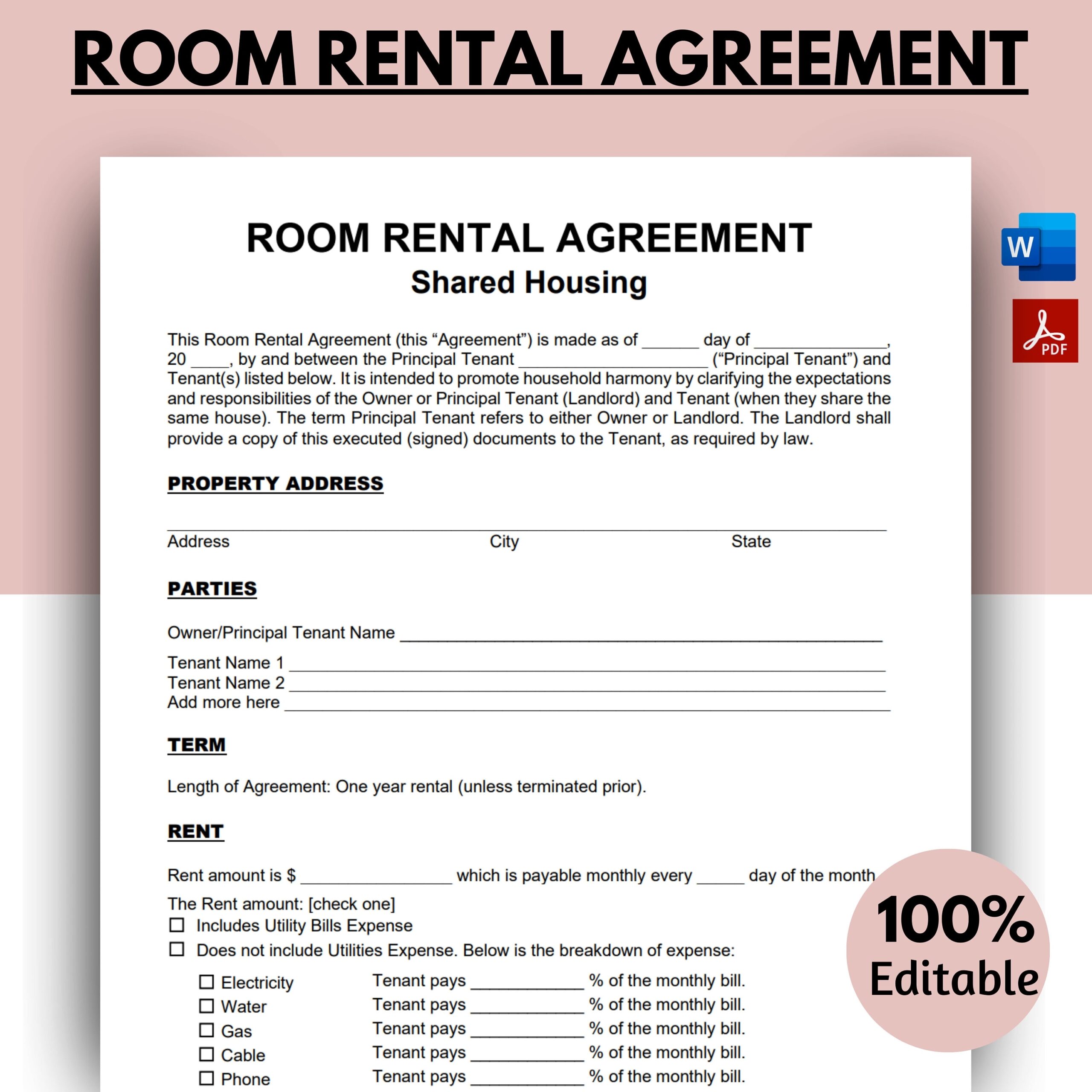 Share House Agreement Template
