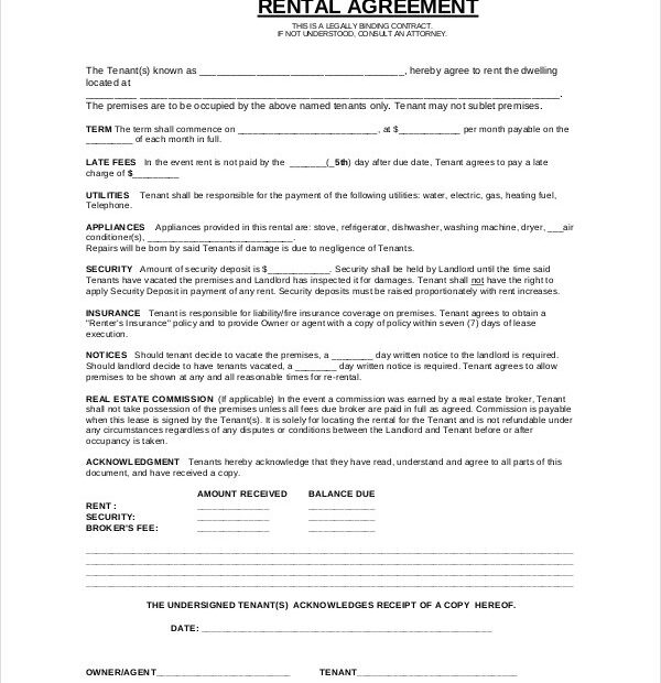 Simple Rental Agreement 33 Examples In PDF Word Free Premium