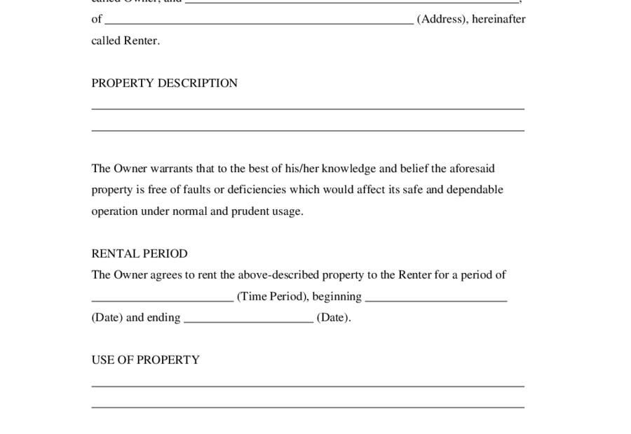 Simple Rental Agreement Generic Edit Fill Sign Online Handypdf