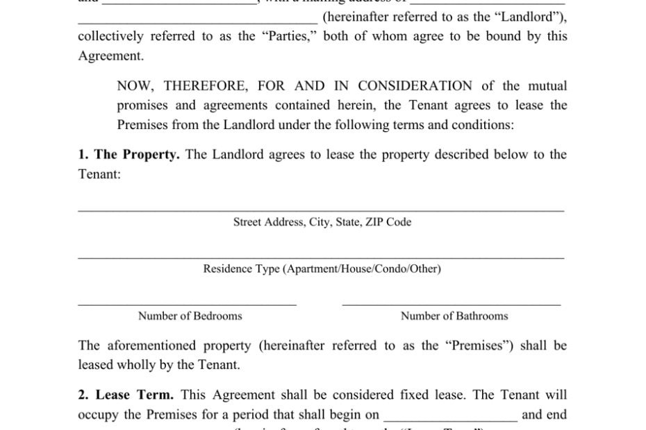 South Carolina Residential Lease Agreement Template Fill Out Sign