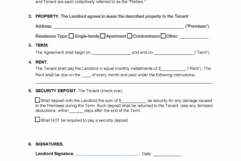 Template Rental Agreement