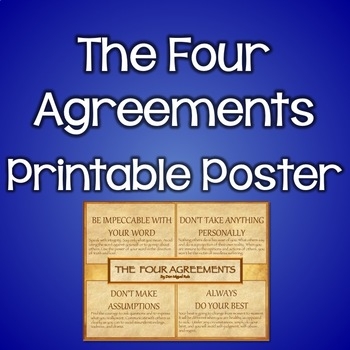 The Four Agreements By Don Miguel Ruiz Printable Poster By Sing Say 