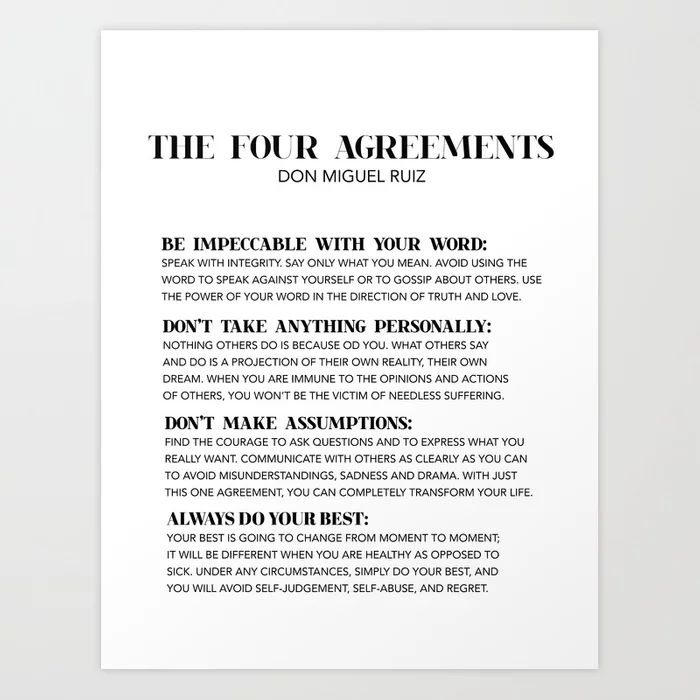 The Four Agreements Printable Poster