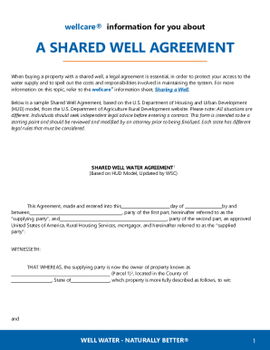 Wellcare Shared Well Agreement 2020 2025 Fill And Sign Printable 